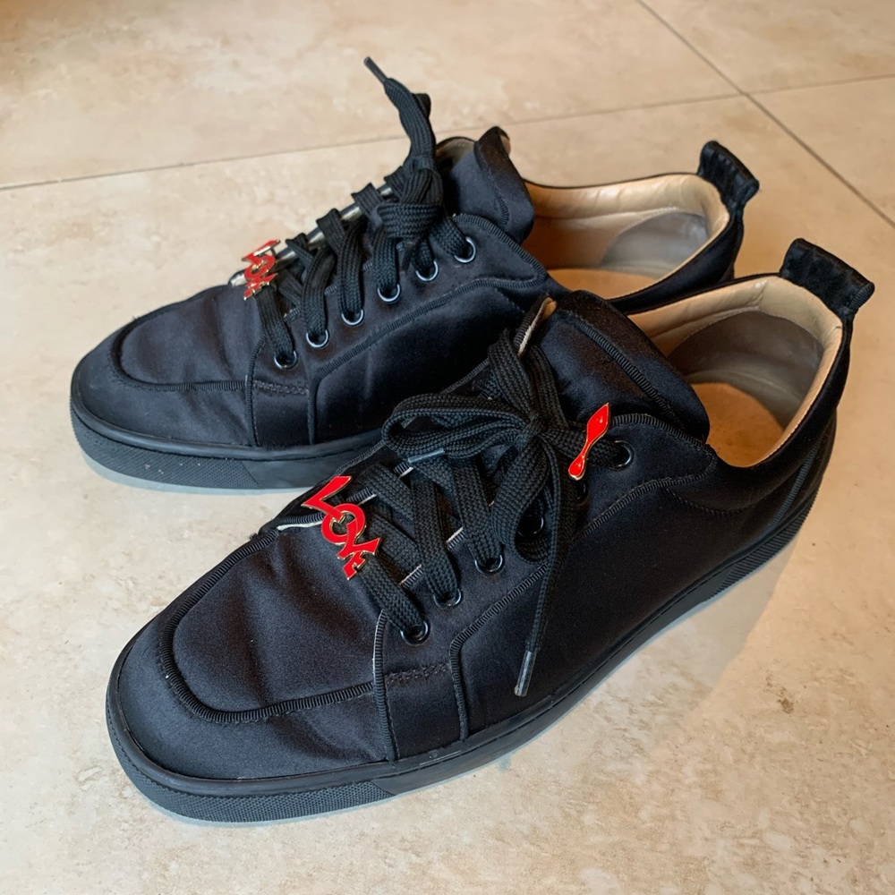 Christian louboutin Rantulow Black Satin